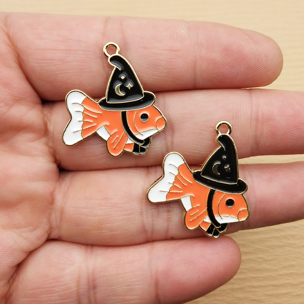 10pcs Colorful Cartoon Fish Charms for DIY Jewelry Making - Image 2