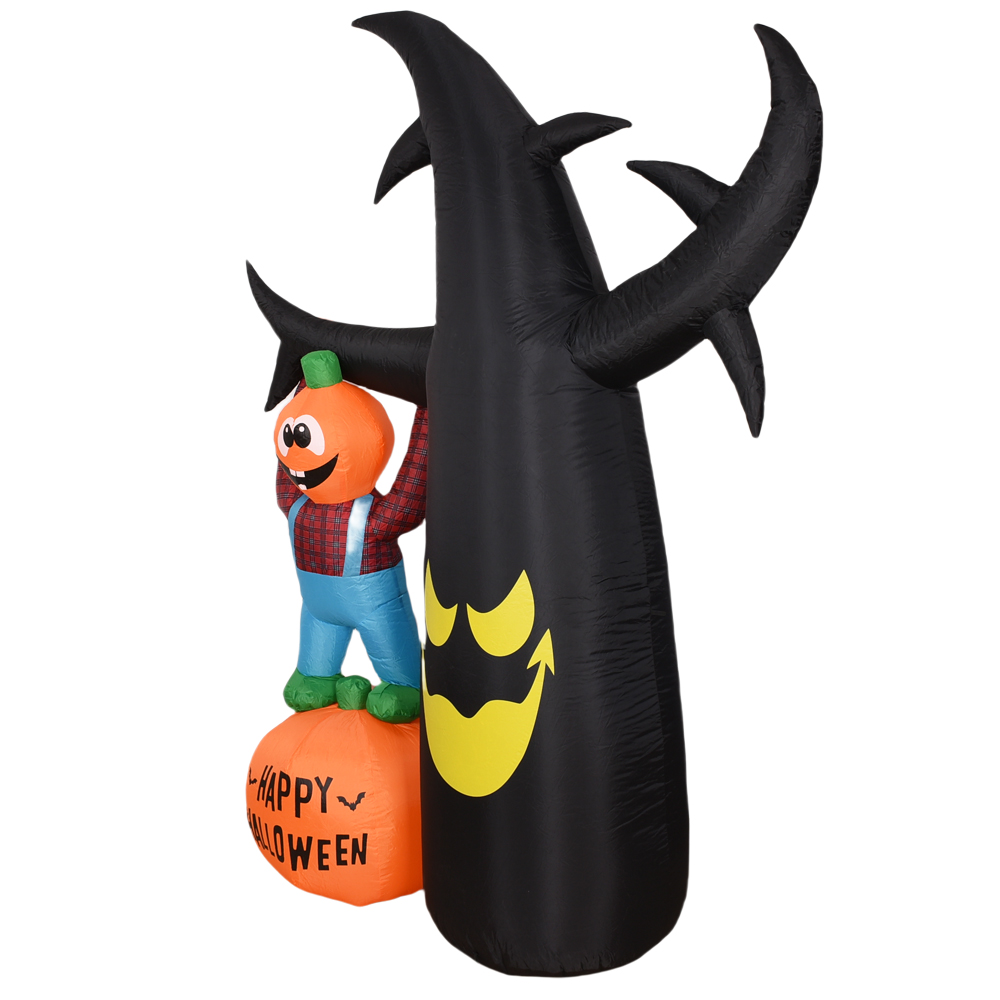8FT Halloween Inflatable Ghost Tree with Pumpkins and LED Lights - Image 4