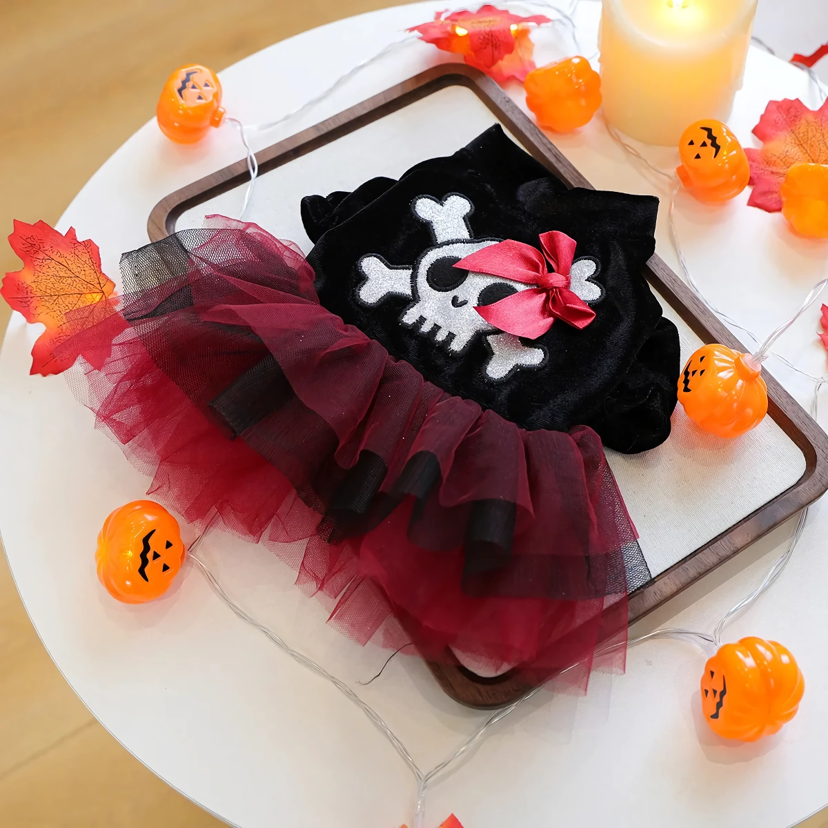 Autumn Winter Pet Halloween Costume – Skeleton & Pirate Dress - Image 3