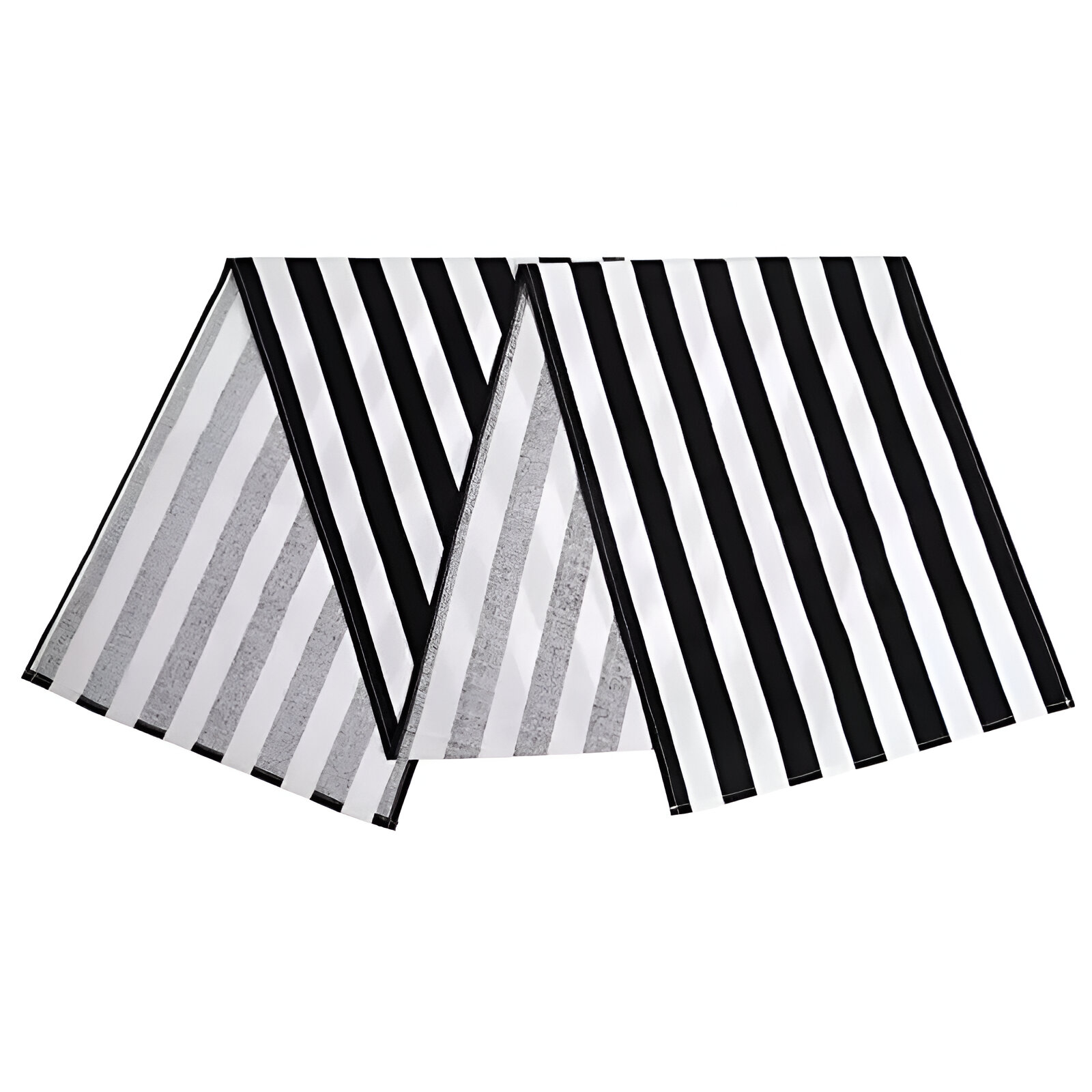 Elegant Black and White Striped Polyester Table Runner for Parties & Events - Image 4