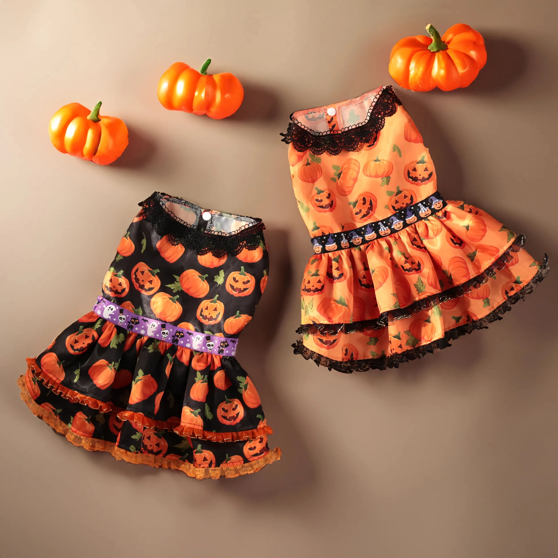 Halloween Pumpkin Dog Dress – Lace Skirt Costume for Small Dogs - Image 7
