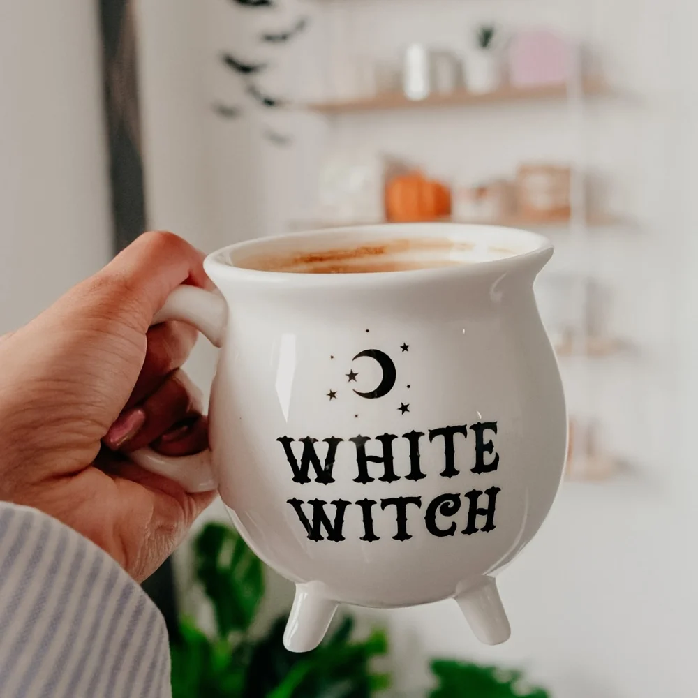 Witch's Brew Cauldron Mug - Ceramic Tea & Coffee Cup for Halloween