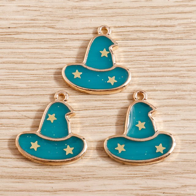 10-Piece Cute Halloween Hat Charms for Jewelry Making