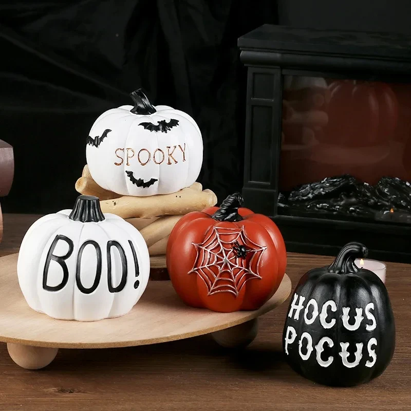 Spooky Halloween Pumpkin Table Ornament - Hocus Pocus Ghost Festival Decoration