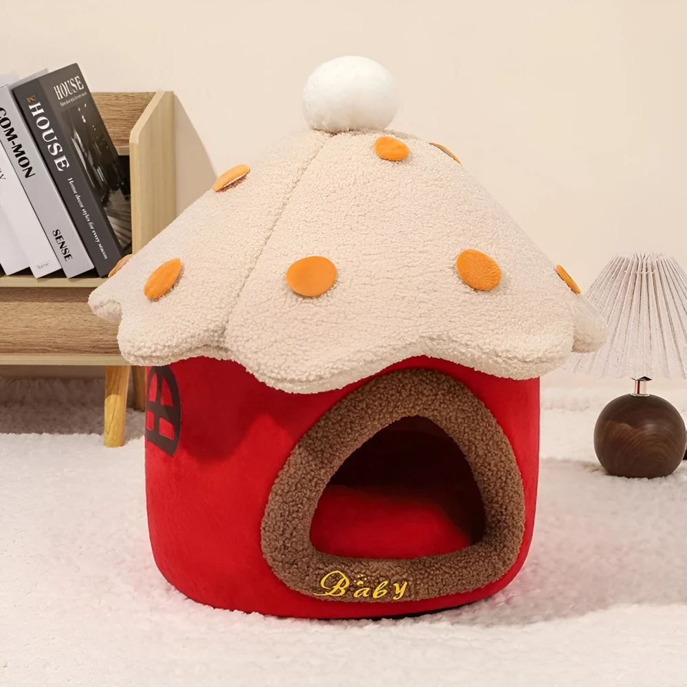 Cozy Detachable Pet Cave Bed for Cats & Small Dogs – Washable Nest - Image 4