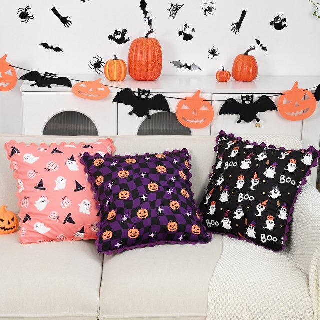 Halloween Pumpkin Print Pillow Cover - Festive Sofa & Home Decoration