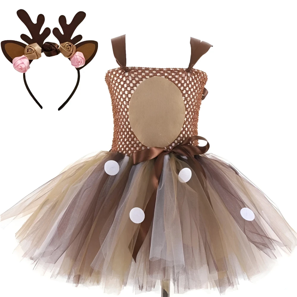 Adorable Baby Girl Reindeer Tutu Dress for Halloween - Image 4