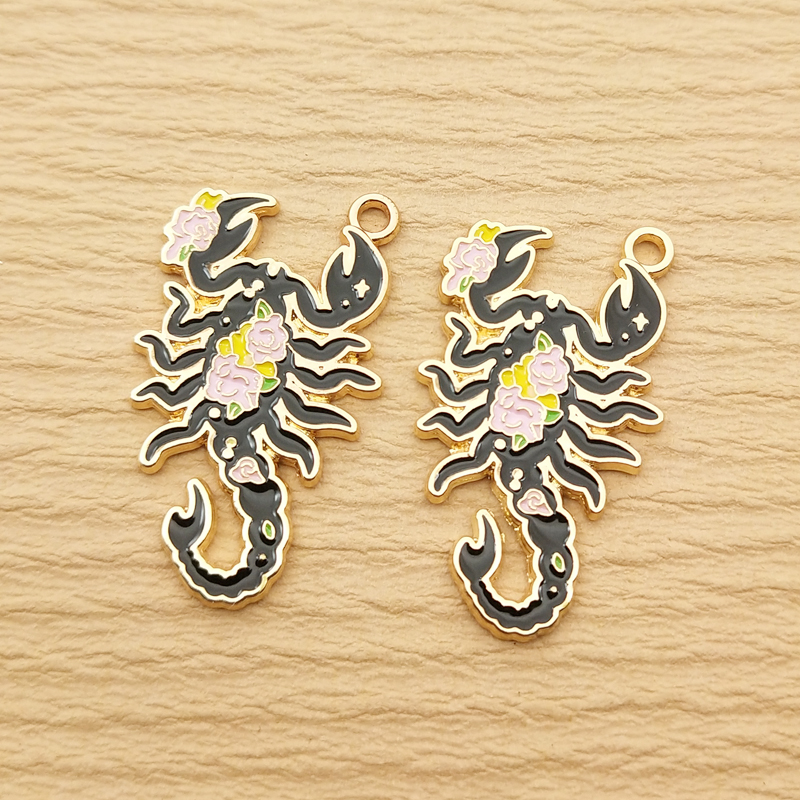 10-Piece Flower and Insect Charms for Jewelry Making - Enamel Pendants - Image 4