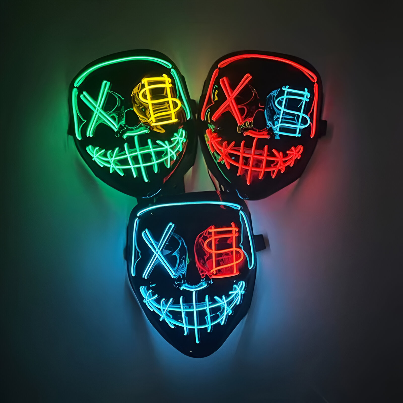 Wireless LED Horror Purge Mask - Glowing Face Mask for Cosplay & Parties - Image 3