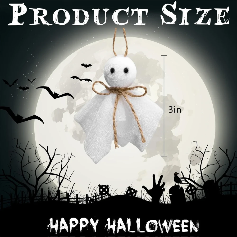6Pcs Halloween Hanging Ghost Ornaments – White Cloth DIY Decorations - Image 5