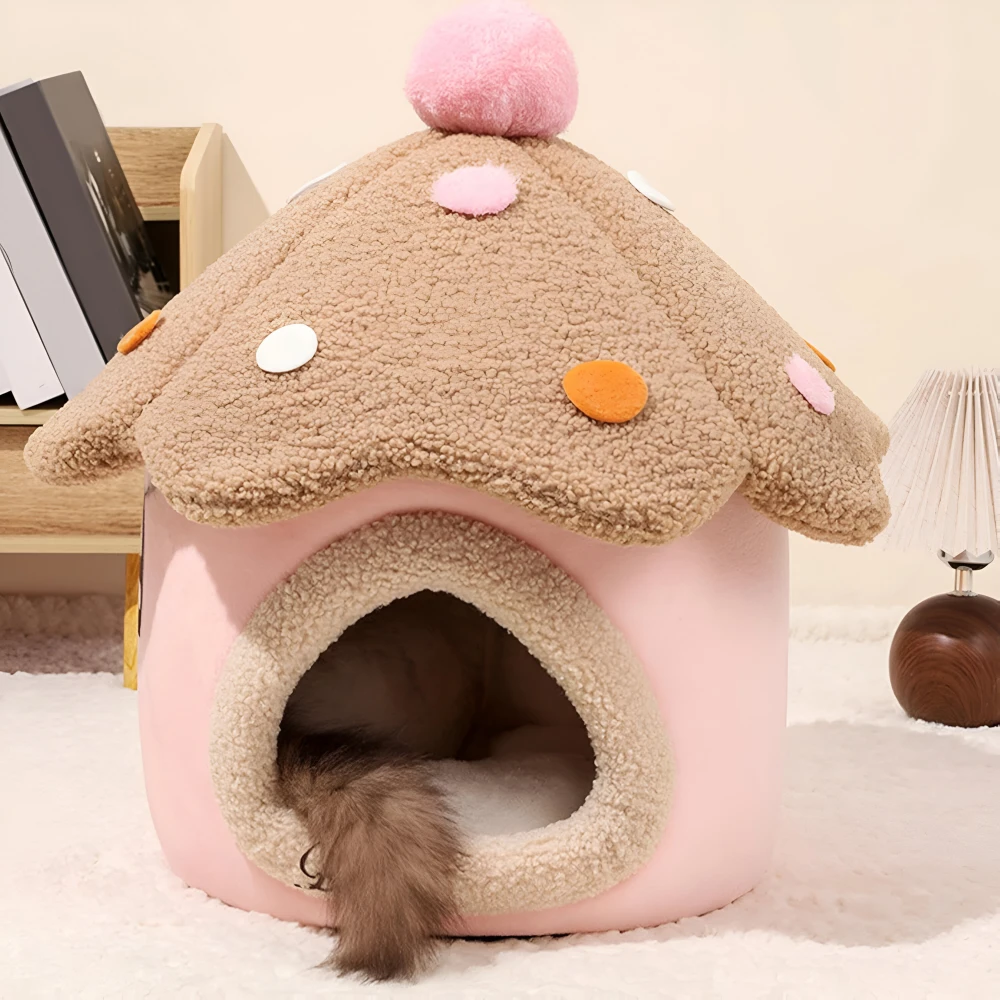 Cozy Detachable Pet Cave Bed for Cats & Small Dogs – Washable Nest - Image 5