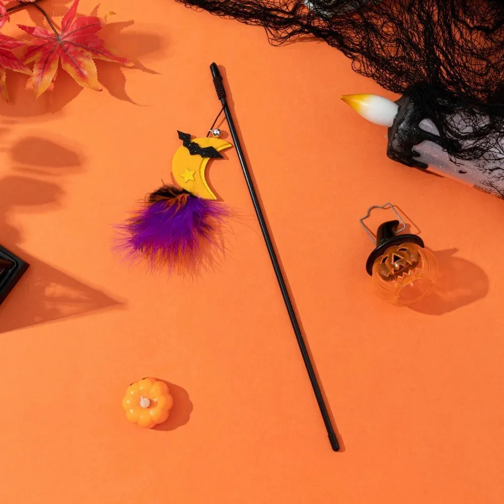 Interactive Halloween Cat Toy – Pumpkin, Ghost & Spider Wand - Image 2