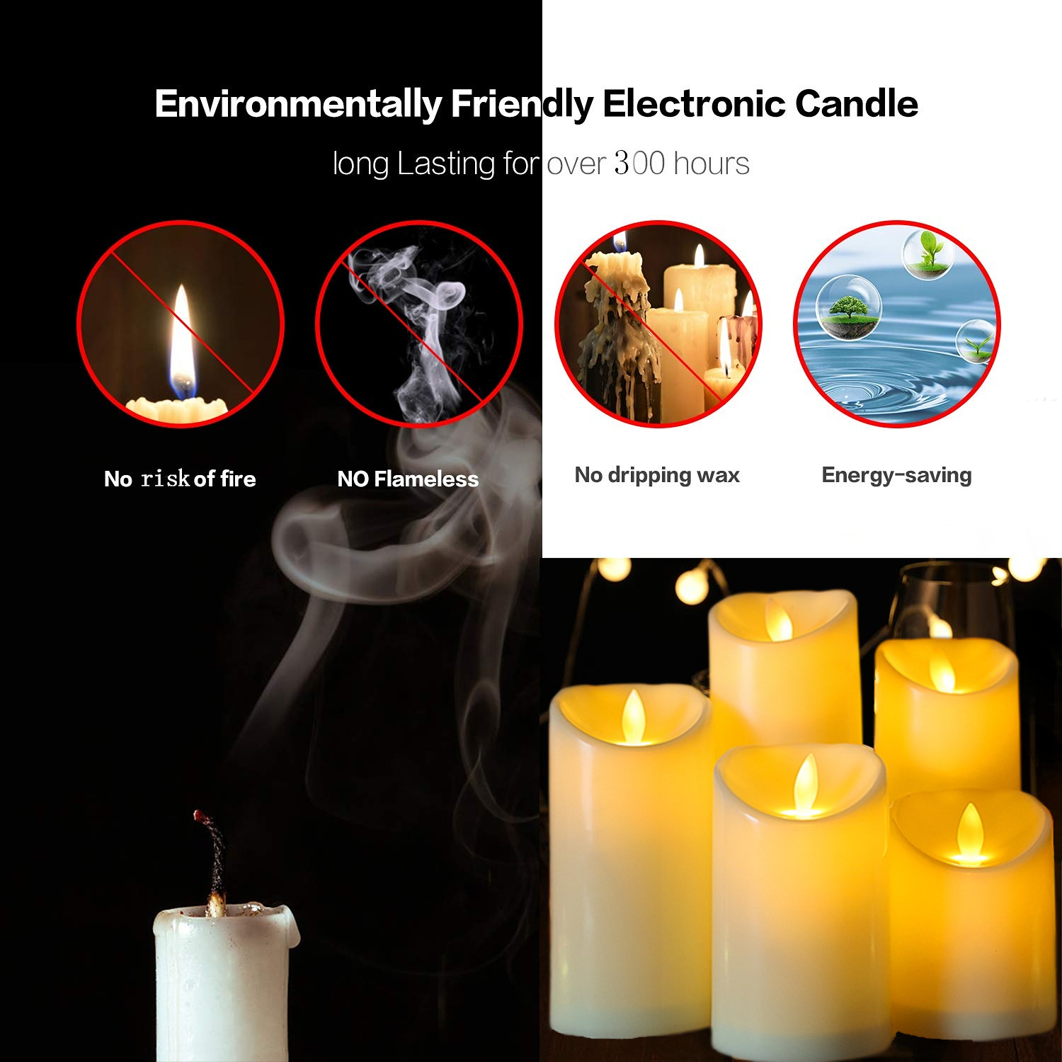 Flameless LED Pillar Candles with Remote Control & Timer - Image 5
