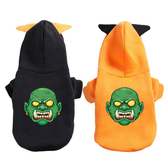 Adorable Cartoon Print Pet Hoodie - Perfect for Halloween Celebrations