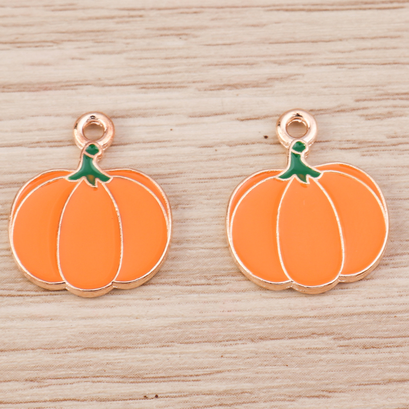 10pcs Enamel Pumpkin Charms Pendants for DIY Earrings Necklaces Bracelets - Image 5