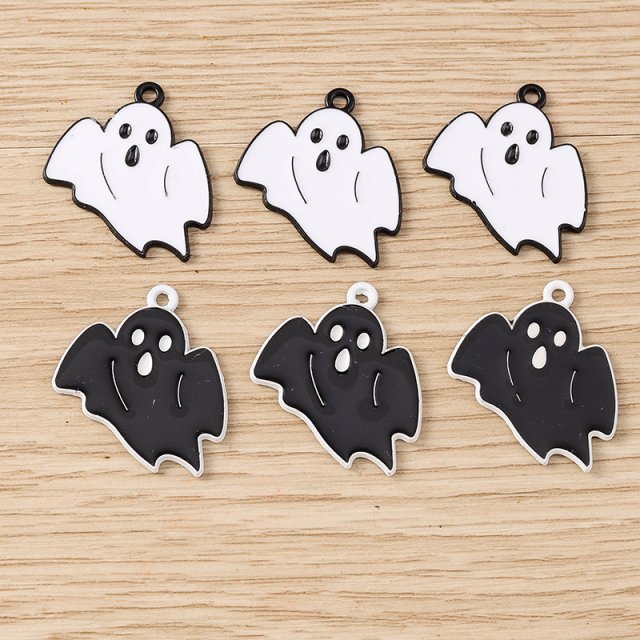 10pcs Halloween Ghost Enamel Charms Pendants for DIY Jewelry Making