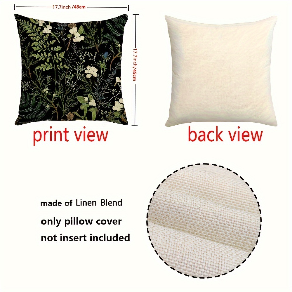 Vintage Sage Green Botanical Throw Pillow Cover - Image 5