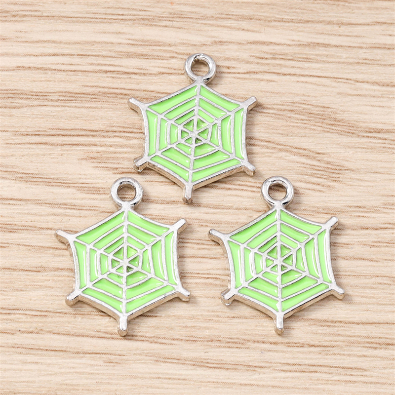 10pcs Colorful Enamel Spider Web Charms 16x19mm for Jewelry Making - Image 3
