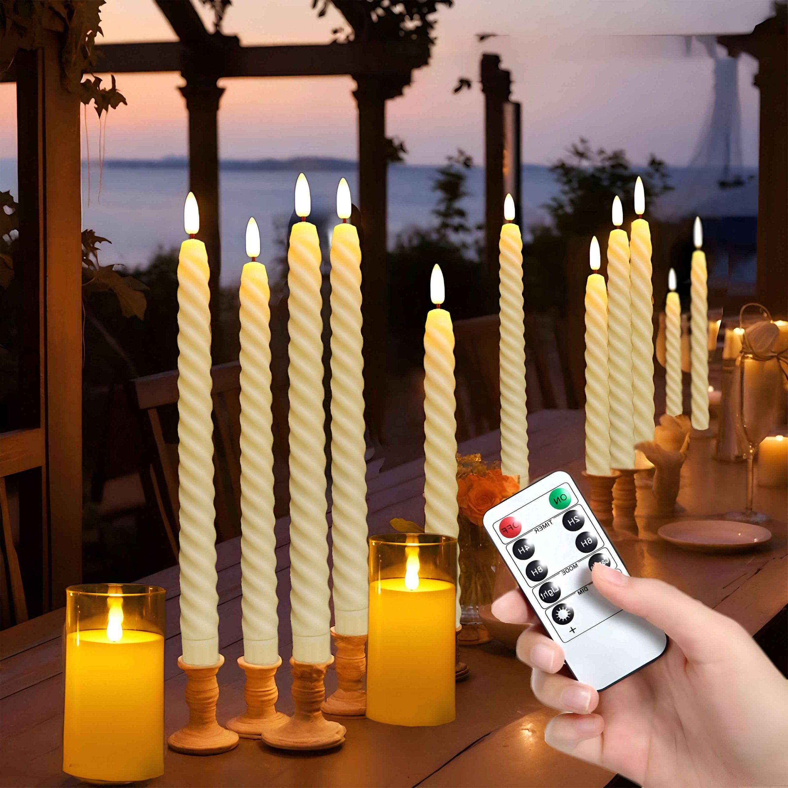 Flameless LED Taper Candles with Remote Control & Timer - Image 2