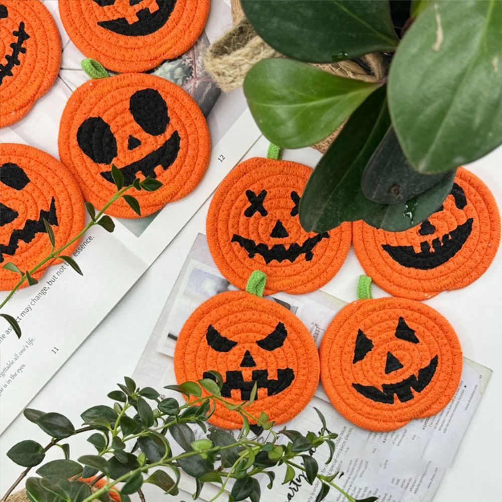 Halloween Pumpkin Coasters Set - Image 5