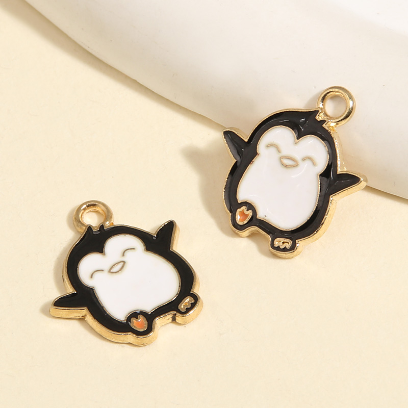 10pcs Gold Penguin Charms for DIY Jewelry Making - Image 2