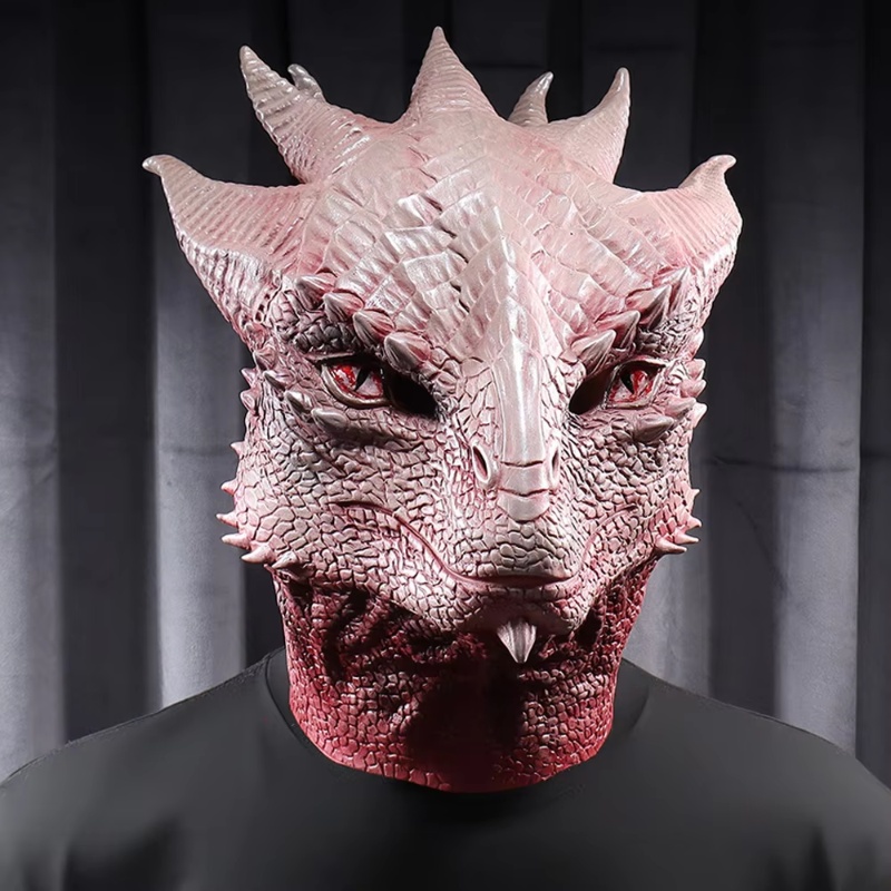 Game Dragon Mask Cosplay Animal Warrior Monster Latex Helmet for Halloween