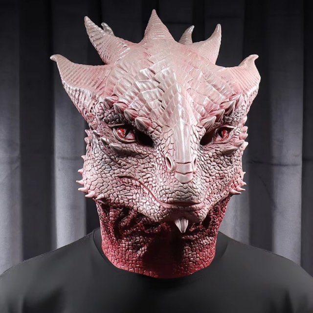 Game Dragon Mask Cosplay Animal Warrior Monster Latex Helmet for Halloween
