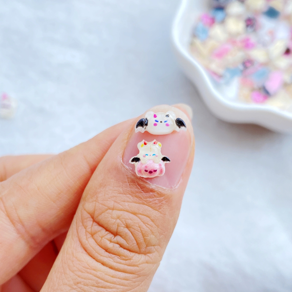 50Pcs Halloween Nail Art Charms - Cute Bat, Skull & Lollipop 3D Resin Decorations - Image 5