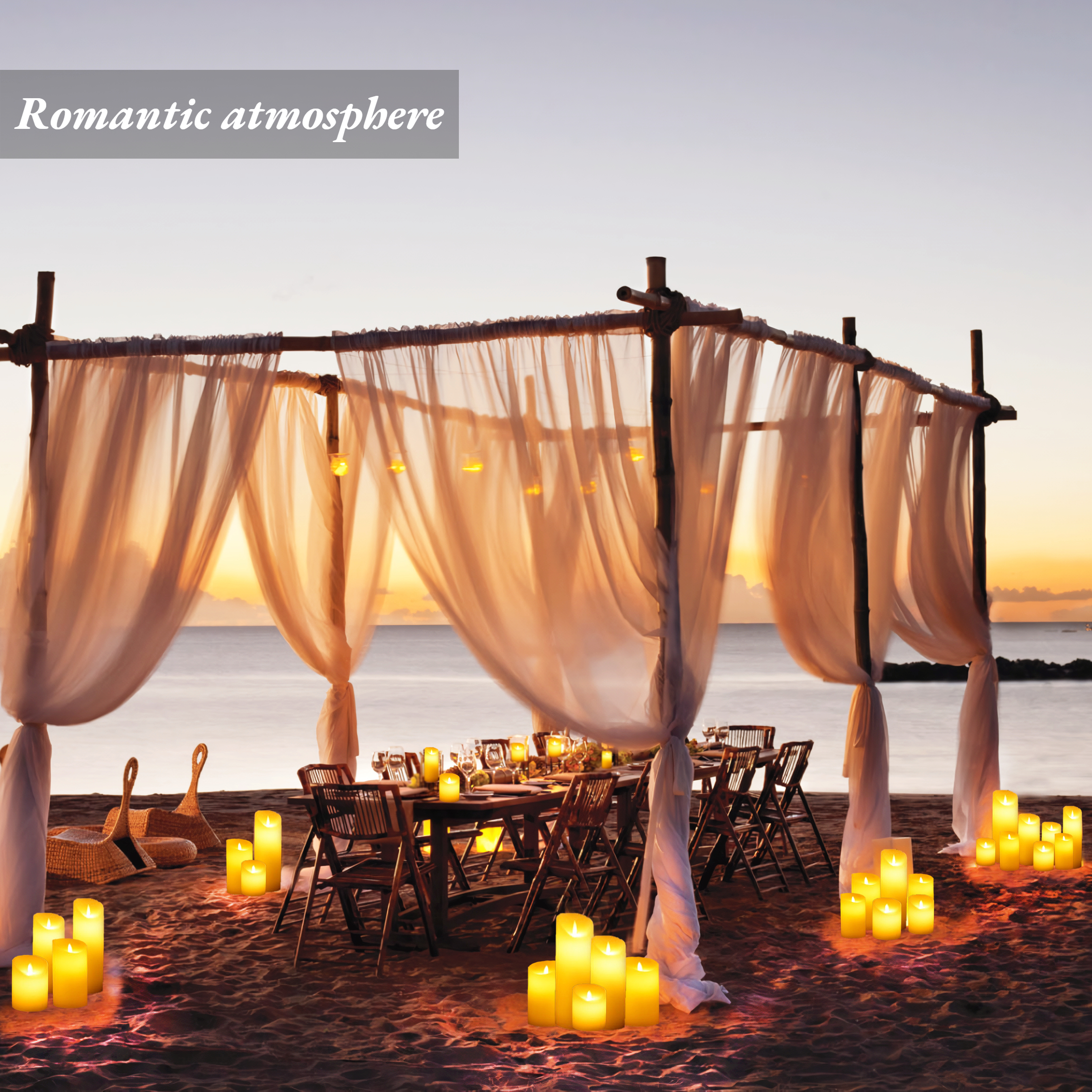 Flameless LED Pillar Candles with Remote Control & Timer - Image 3
