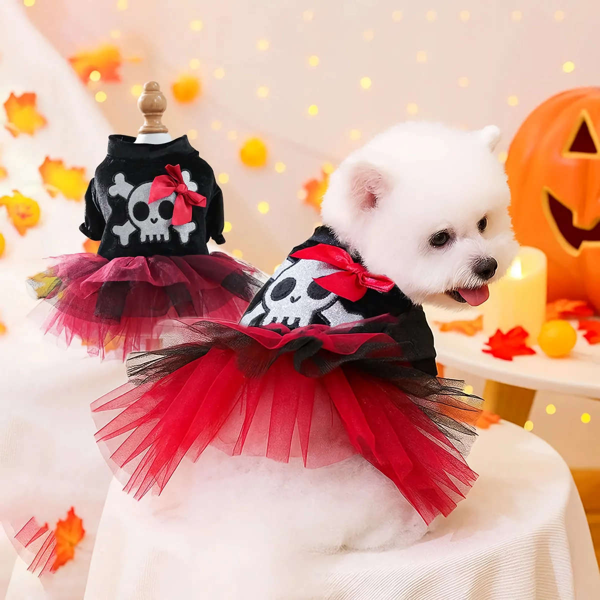 Autumn Winter Pet Halloween Costume – Skeleton & Pirate Dress