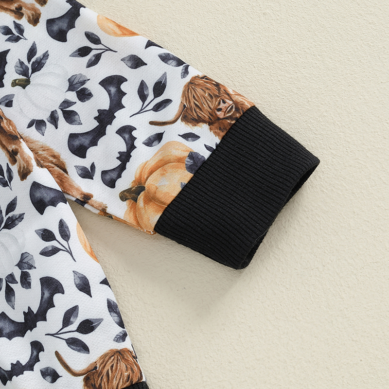 Adorable Baby Boy Halloween Cow Print Tracksuit - Cute Outfit Set - Image 4