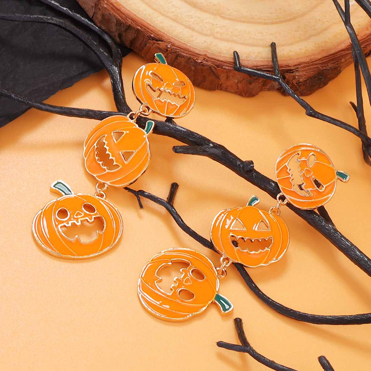 Halloween Pumpkin Ghost Earrings - Image 4