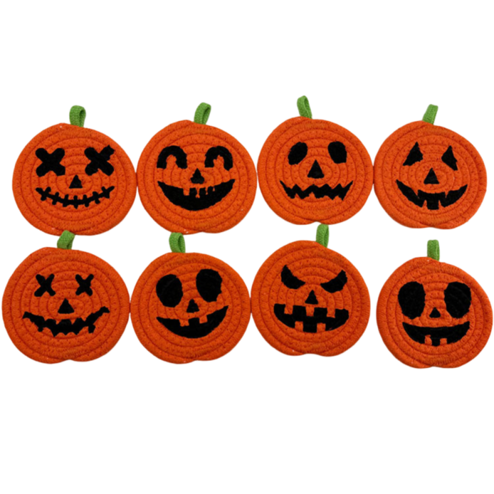Halloween Pumpkin Coasters Set