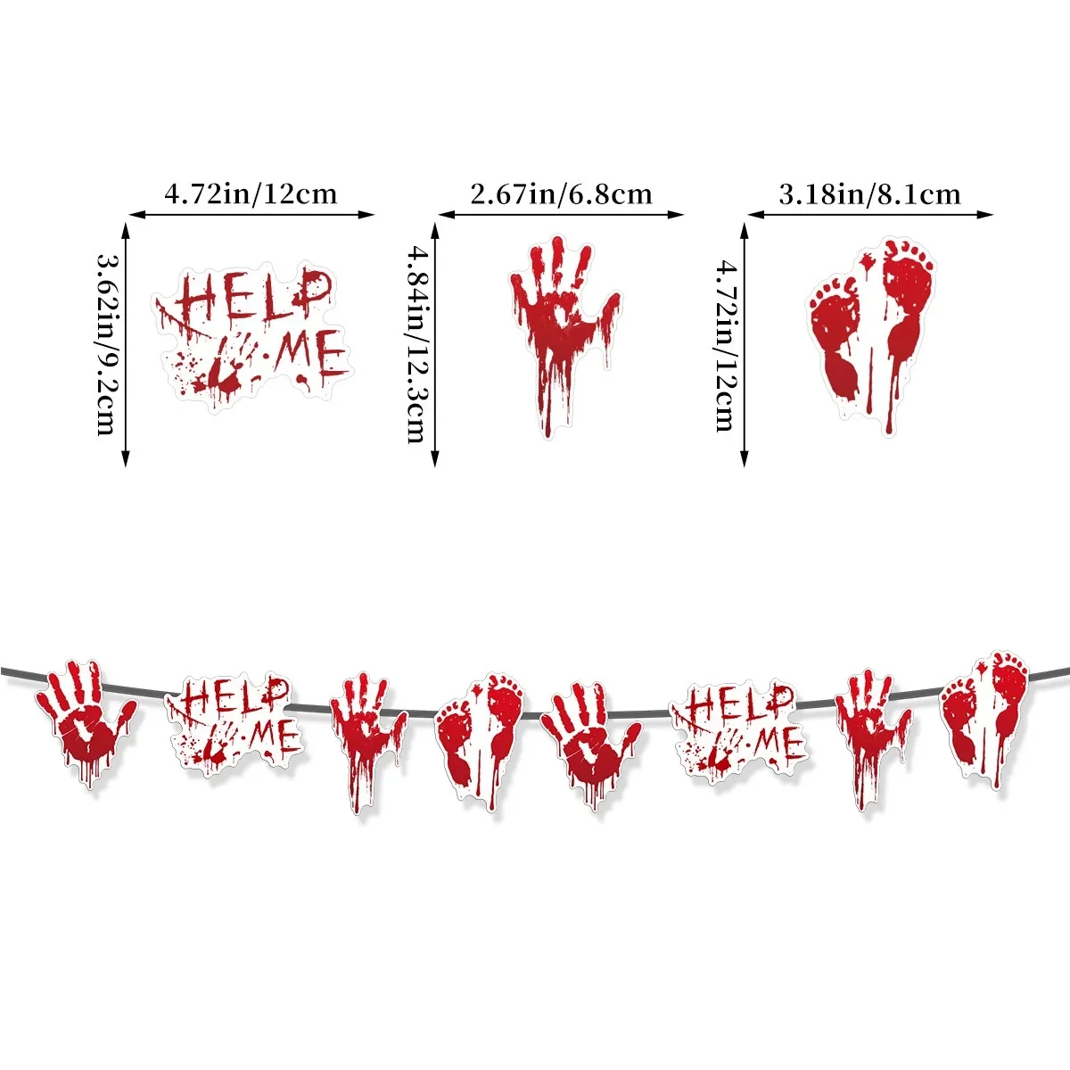 Halloween Bloodstain Ghost Festival Banner - Haunted House Party Garlands - Image 2