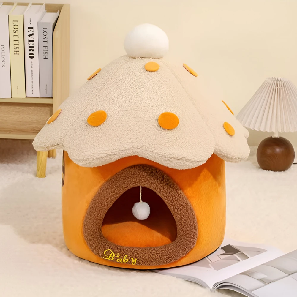 Cozy Detachable Pet Cave Bed for Cats & Small Dogs – Washable Nest - Image 6
