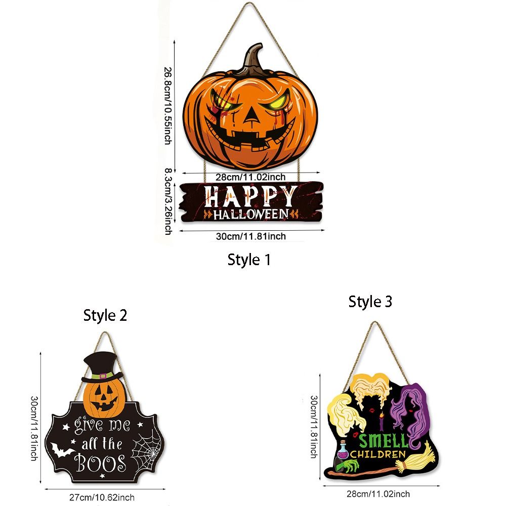Wooden Halloween Pumpkin Door Sign - Image 6