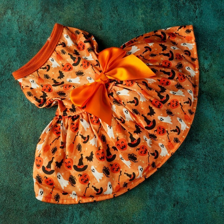 Halloween Pumpkin Bat Print Pet Costume Dress for Dogs and Cats - Image 6