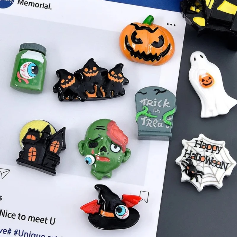 10Pcs Cute Resin Halloween Flat Backs for DIY Crafts & Jewelry Making - Image 3