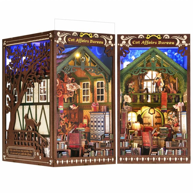 DIY Wooden Book Nook Kit - The Cat Returns Miniature Model