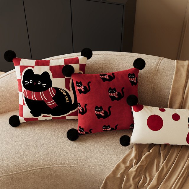 30x70in Dutch Velvet Lumbar Pillow Cover – Cute Cartoon Animal Print