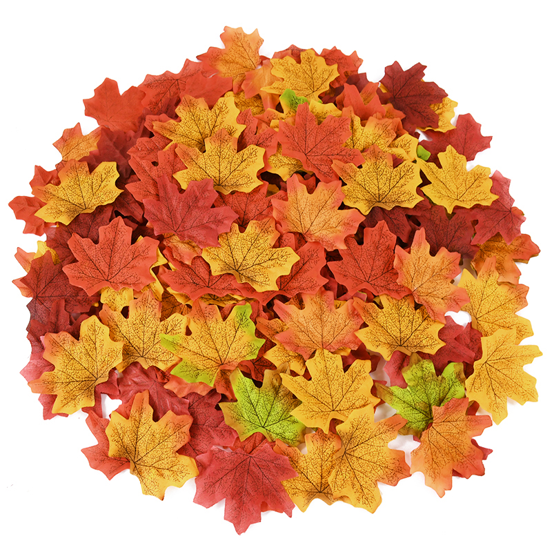 100 Pcs Artificial Maple Leaves - Perfect for Fall Decorations - Image 5
