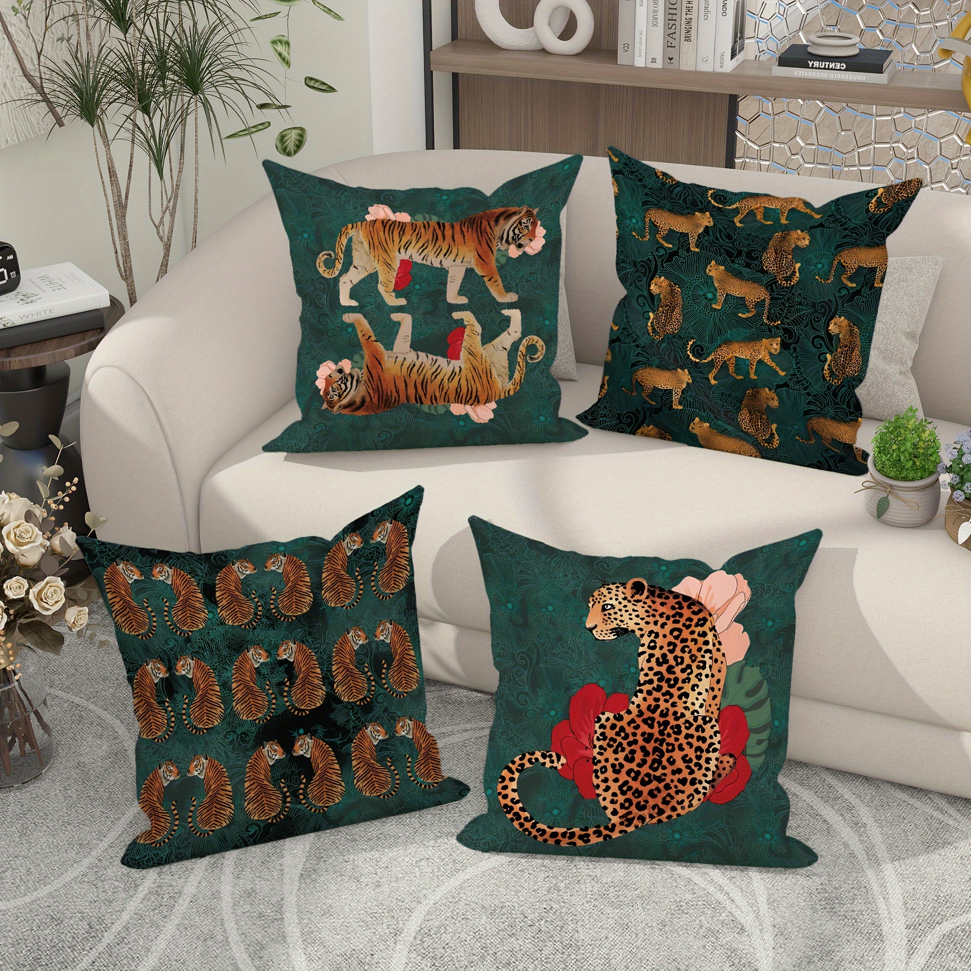 Bohemian Tiger Floral Pillow Cover - Image 2