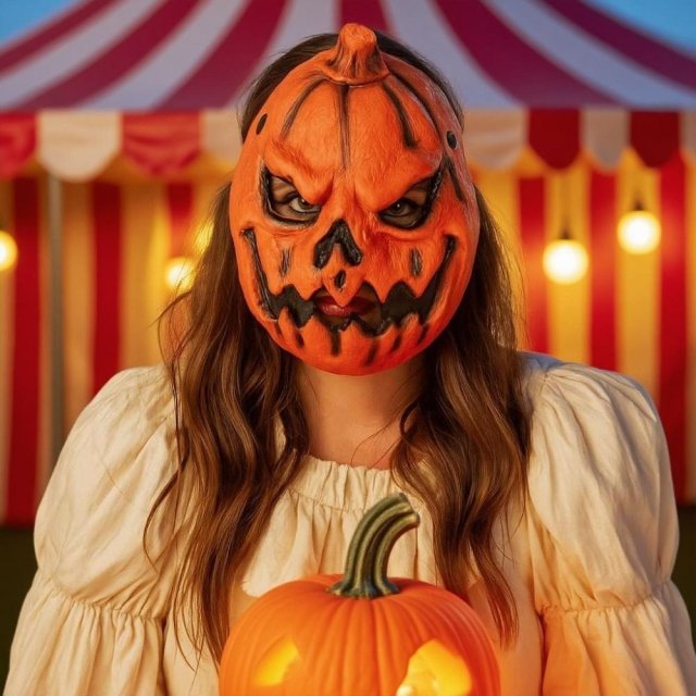 Kids Halloween Pumpkin Mask 3D Funny Full Face Cosplay Costume