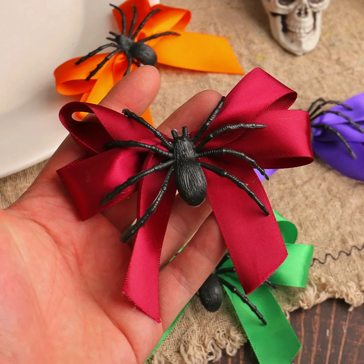Halloween Spider Bowknot Hairpin for Girls – Trick or Treat Bat Headwear - Image 4