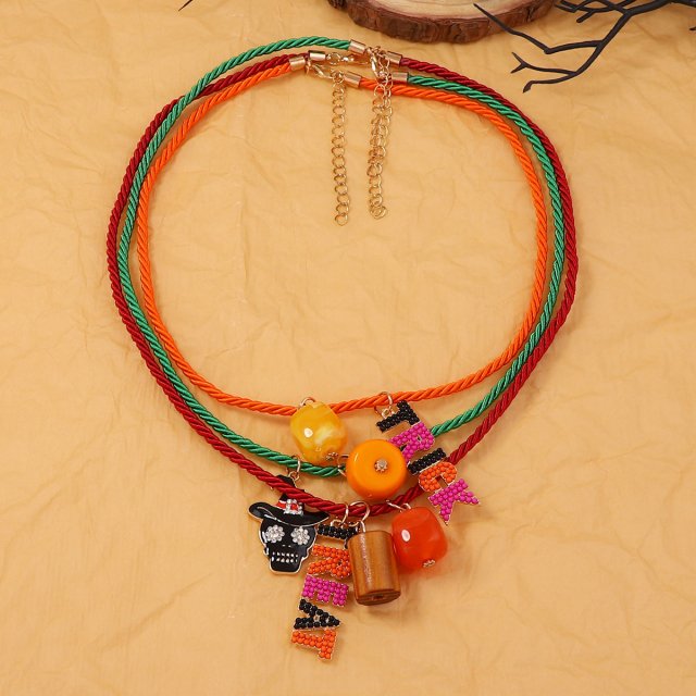 Halloween Skull Pendant Multi-Layer Necklace