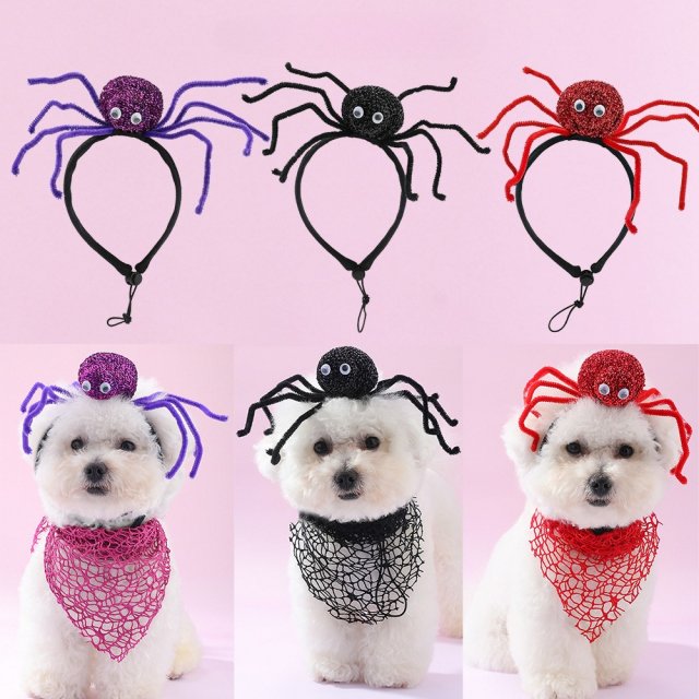Halloween Dog Headband with Drool Towel