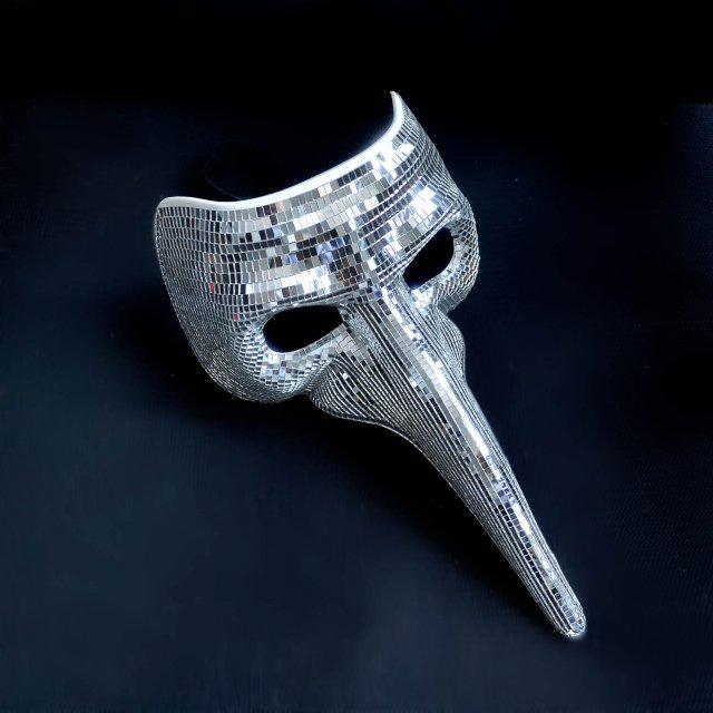 Sparkly Bird Beak Plague Doctor Mask