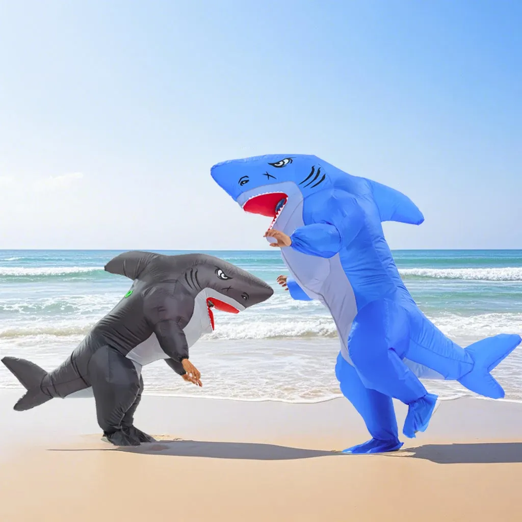 Inflatable Muscle Shark Costume - Funny Adult Halloween & Party Outfit
