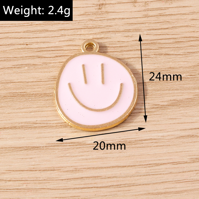 10pcs Colorful Enamel Smile Face Charms for DIY Jewelry Making - Image 6