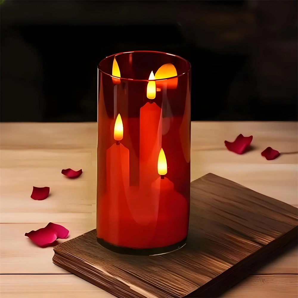 Flickering 3 Wick LED Candles - Battery Operated Flameless Decorative Lamp for Home, Parties & Events - Image 4